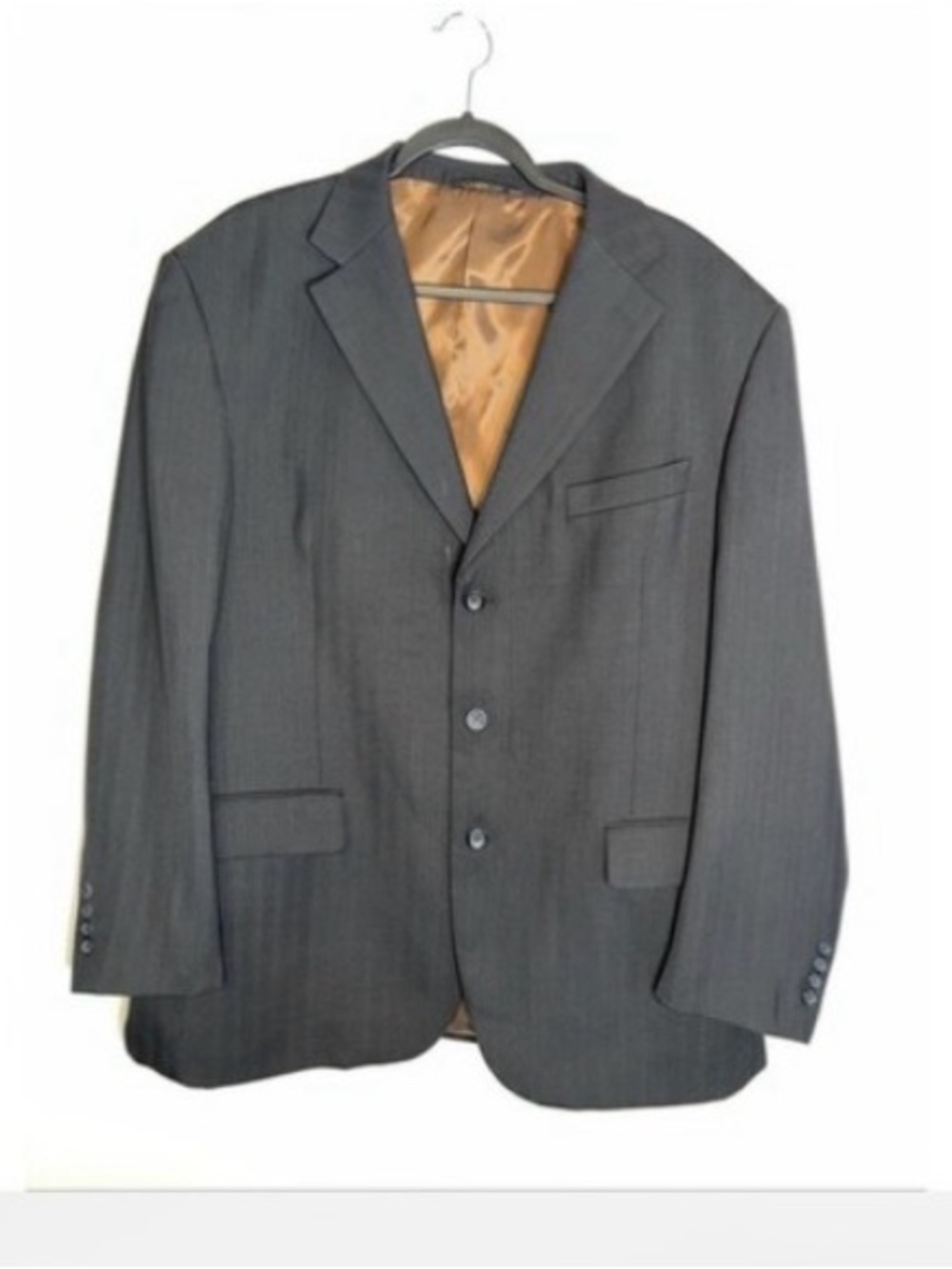 Men's Classic Charcoal Gray Three-Button Blazer